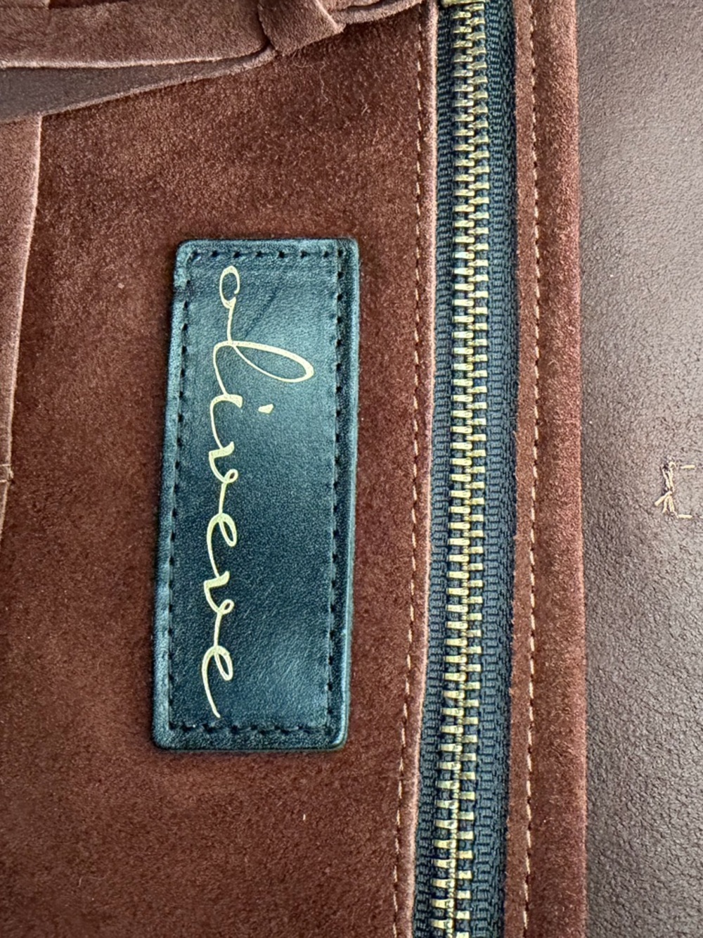 Women's Suede Shoulder Bag in Deep Brown - Picture 3 of 4